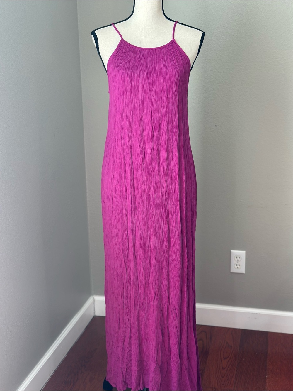 a new day Fuchsia Euro Summer Spaghetti-Strap Maxi Dress with Pockets